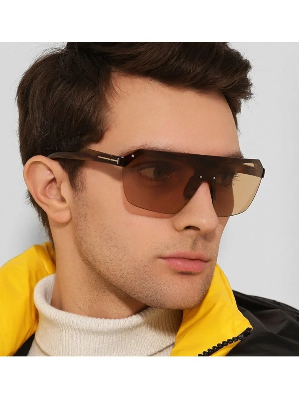 NEW TOM FORD RAZOR SUNGLASSES TF797 55E SHIELD HAVANA/BROWN UNISEX EYEWEAR FT079